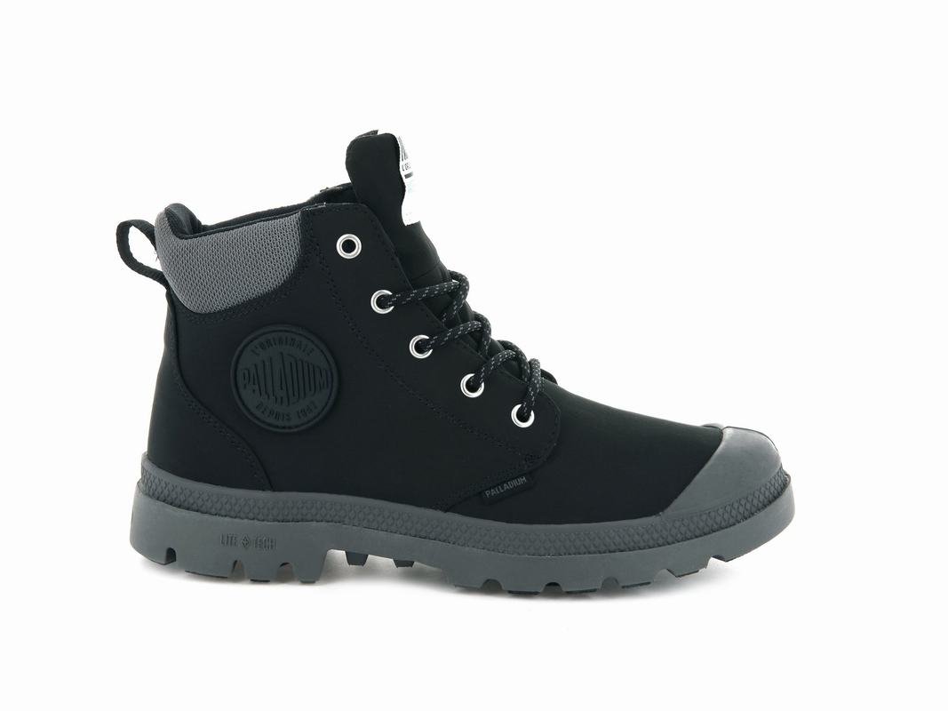 Palladium Pampa Lite + Cuff Wp Mens Waterproof Boots Black Australia [KXHCWS-370]